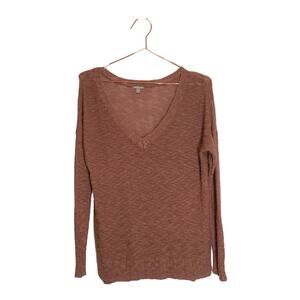 Charlotte Russe orange rust V-Neck Knit Sweater medium